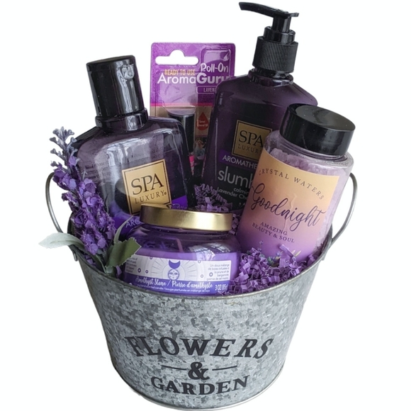 Luxurious Calming Lavender Slumber Gift Basket Relaxation - Picture 2 of 15